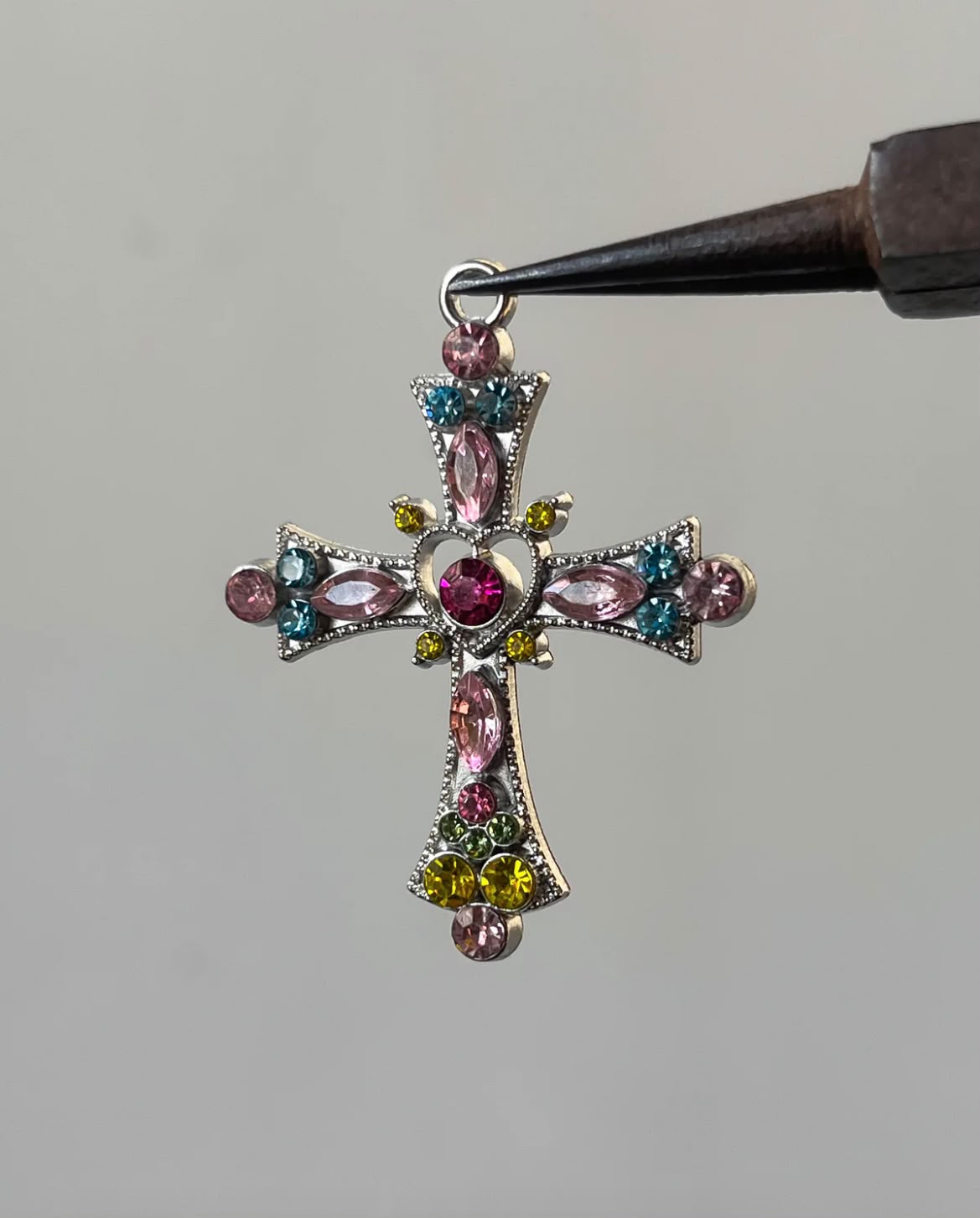 Stone cross charm